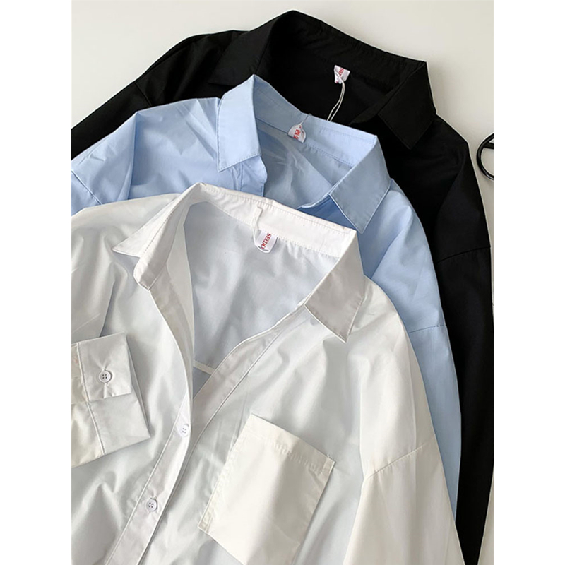 纯色新款韩版春夏设计感小众衬衫