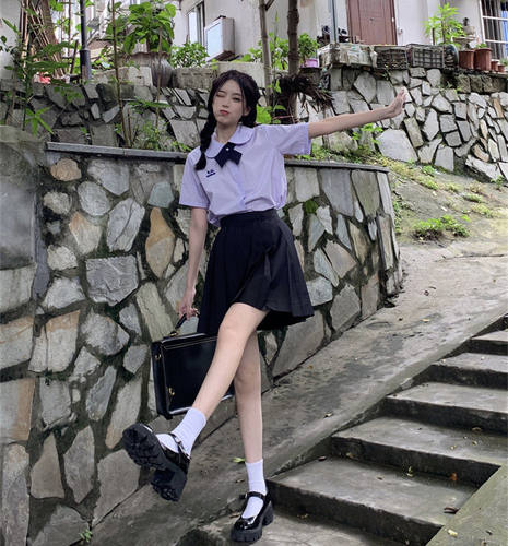 JK制服刺绣衫学院风衬衫百褶裙