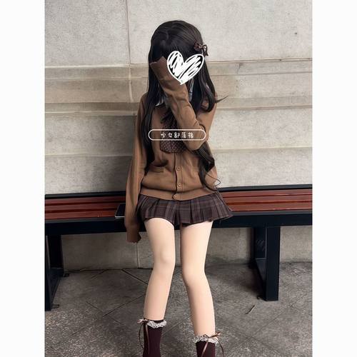 JK制服秋冬学院开衫日系格裙套装