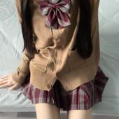 女 宽松长袖 原创JK制服2024春秋学生韩版 学院风校供毛衣开衫 早秋季