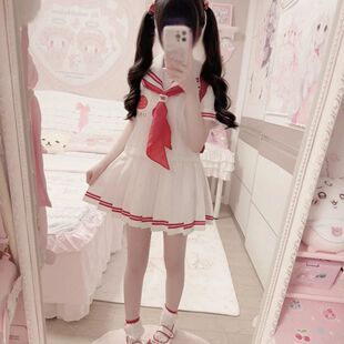 2026小众JK制服新品短袖草莓上衣基础水手服女可爱软妹百褶裙套装