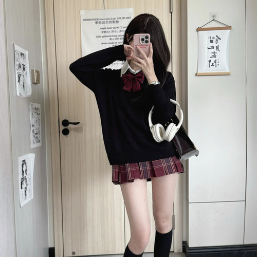 原创正版JK制服长袖毛衣套头学院