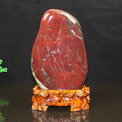 桂林龙胜鸡血石红碧玉 天然原石奇石摆件 鸡血玉 收藏观赏石