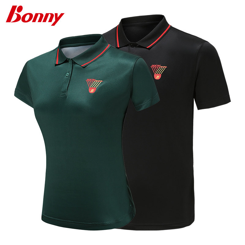 波力bonny男女运动休闲POLO衫短袖吸湿排汗羽毛球乒乓球服裁判服