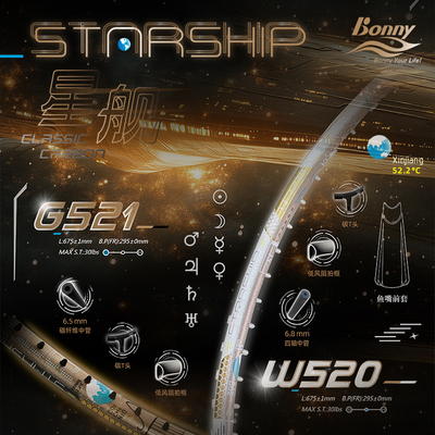 bonny波力乌缺1982 W520三次成型发泡工艺进攻拍攻防拍羽毛球拍