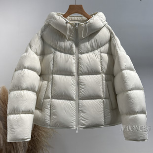 云朵泡芙羽绒服女短款 保暖高品质韩系90绒 连帽加厚面包服外套冬季