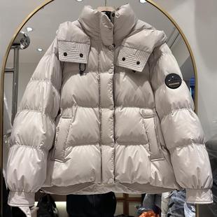 少量清仓特价羽绒服女短款2024冬季新款韩版宽松连帽加厚鸭绒外套