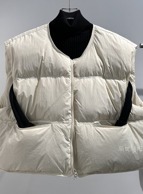 加厚短款羽绒服马甲女2025年秋冬新款韩版宽松洋气圆领鸭绒外套潮