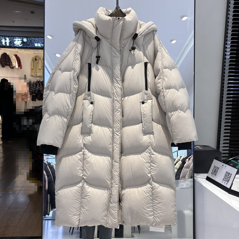 中长款连帽防风袖口羽绒服女新款