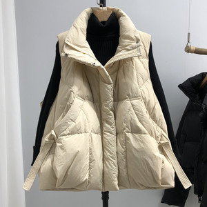 2024秋冬新款羽绒服马甲女士宽松加厚显瘦背心洋气鸭绒马夹短外套