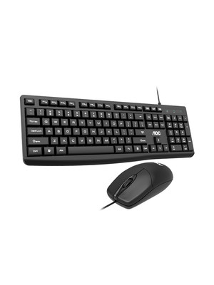 AOC KM151商务键鼠套装USB外接电脑家用有线键盘鼠标打字专用黑色