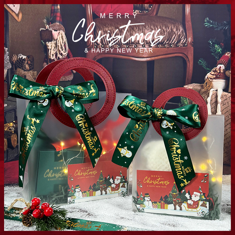 2024新款圣诞节礼品袋平安夜糖果小礼物苹果包装盒礼盒创意手提袋