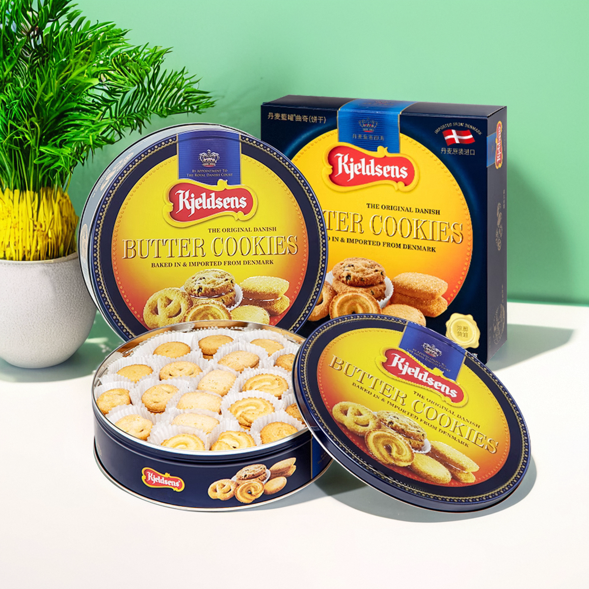 港版丹麦进口经典蓝罐曲奇饼干908g铁盒香港牛油礼盒年货送礼佳品