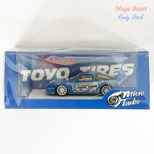 MT Micro Turbo 1/64 180SX 漂移 蓝 汽车模型玩具 收藏车模摆件
