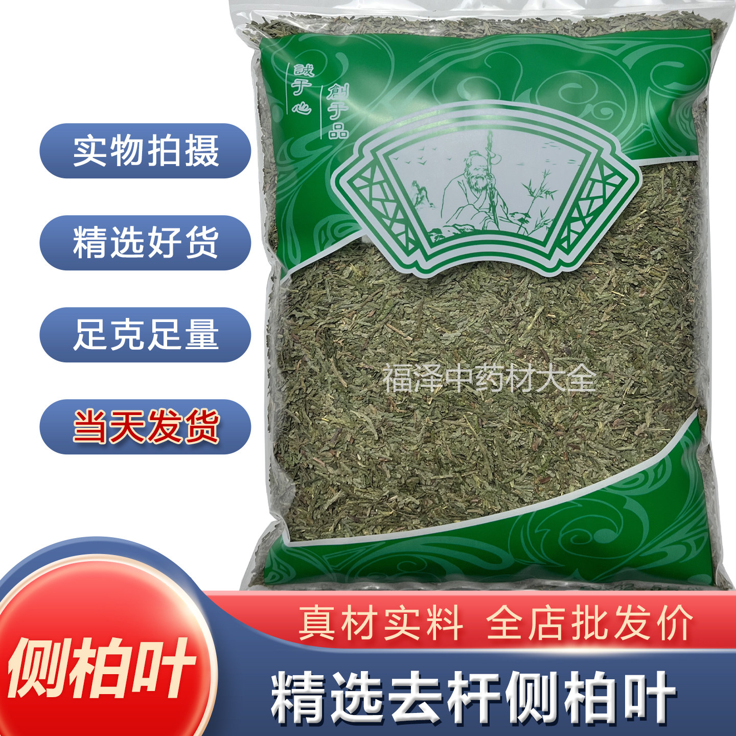 安国中药材市场新货侧柏叶正品无硫野生柏树叶中草药1000克包邮