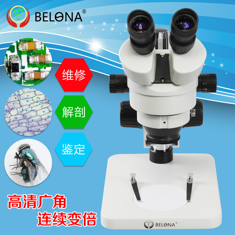 贝朗双目连续变倍体视显微镜7X-180X上光源 手机维修解剖珠宝鉴定