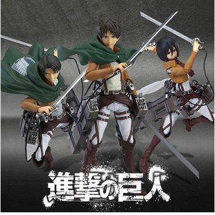 207艾伦 203三笠人偶玩具 巨人可动手办213兵长利威尔 Figma进击