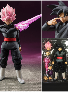 SHF七龙珠超可动黑悟空桃红扎马斯手办模型玩具人偶摆件公仔礼物