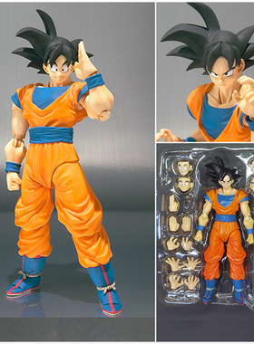 SHF七龙珠关节可动孙悟空 2代黑发红衣手办模型玩具人偶公仔礼物