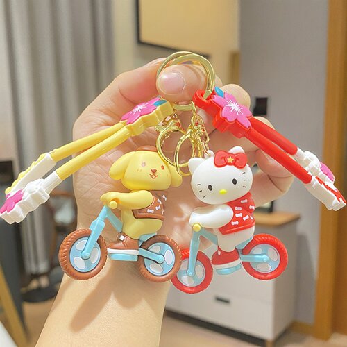 三丽鸥库洛米玉桂狗自行车钥匙扣