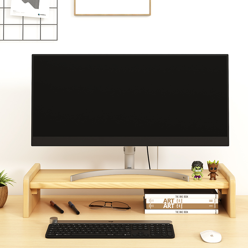 。电脑增高架实木底座台式电脑屏幕显示器垫高架宿舍好物桌面置物