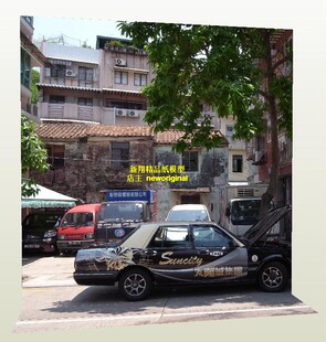 1比6 12 澳门出租车夜景九龙新界街景商店铺车模兵人汽车场景模型