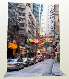 1比12 48香港尖沙咀街景街道商业街商店车模兵人汽车场景模型