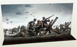 1比12寸 1比6 1:18 二战D日诺曼底登陆美军士兵人偶军事场景模型