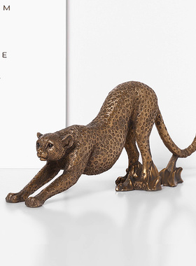 美式风书柜小号非洲豹子软装饰品