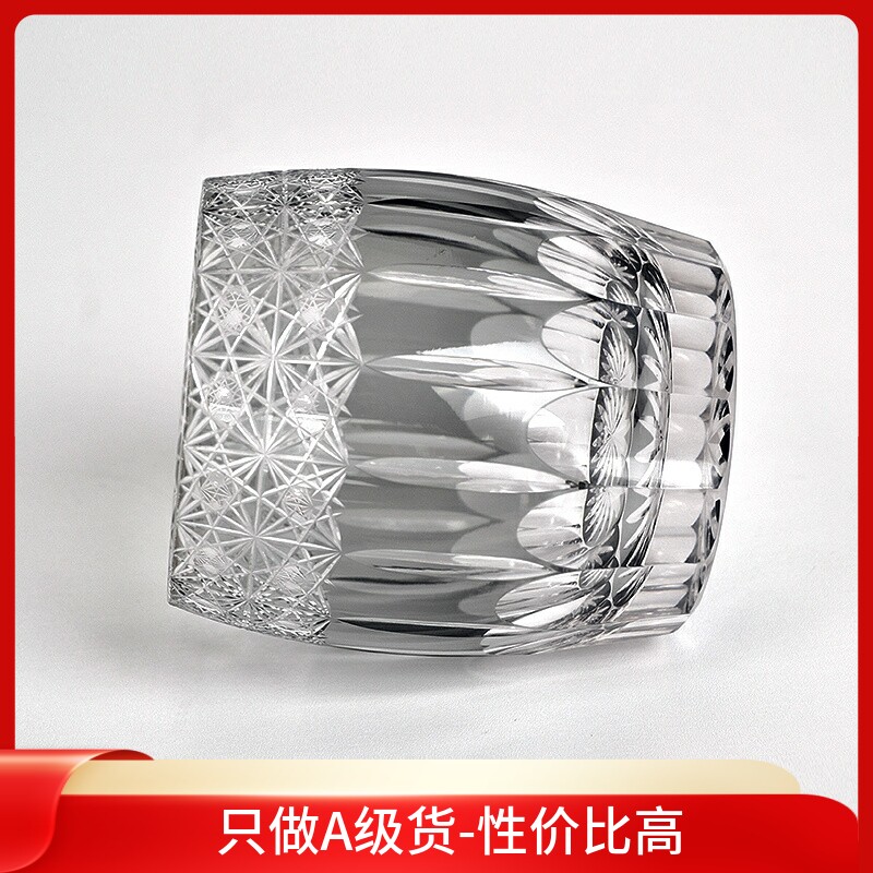 大容量手工雕刻江户切子水晶杯