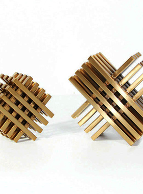 欧式风几何积木金属铁艺书房摆件