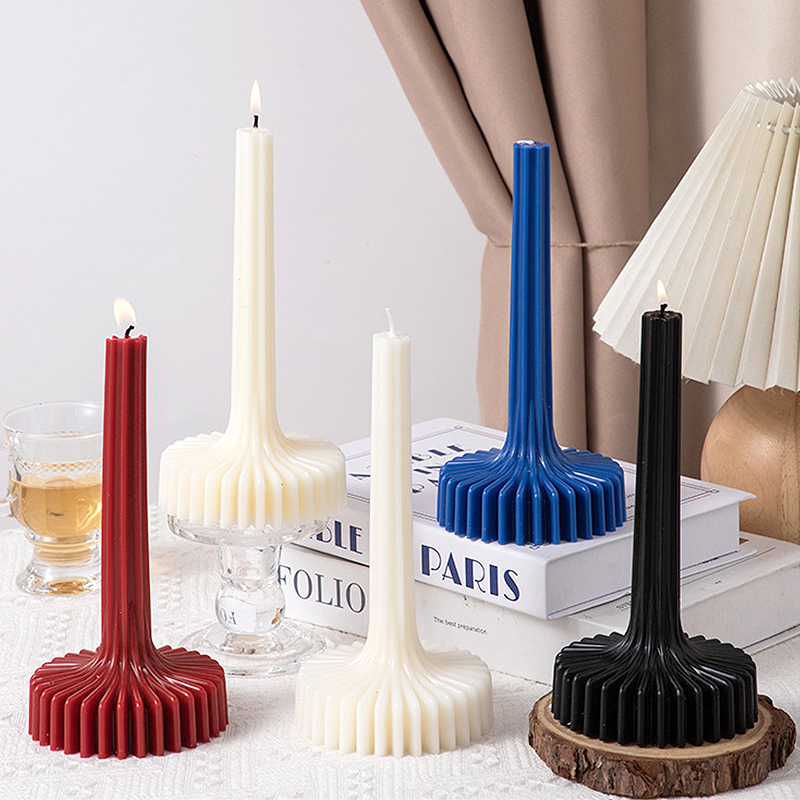 几何条纹艺术造型彩色香薰蜡摆件