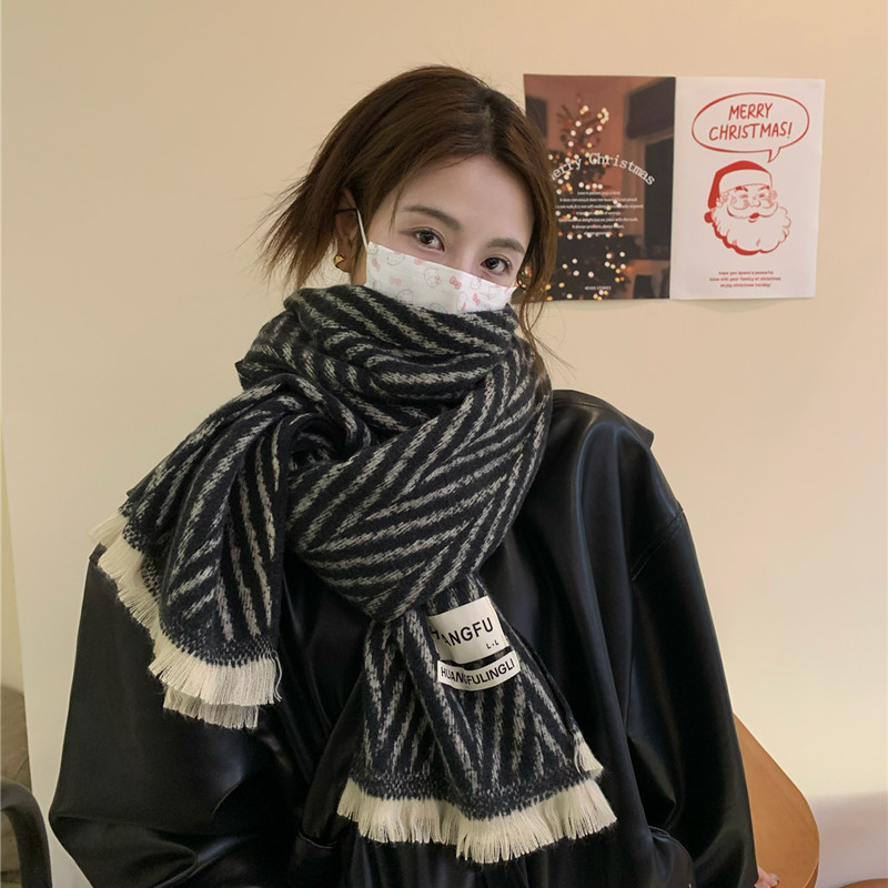 围巾女款2025新款冬季学生高级感