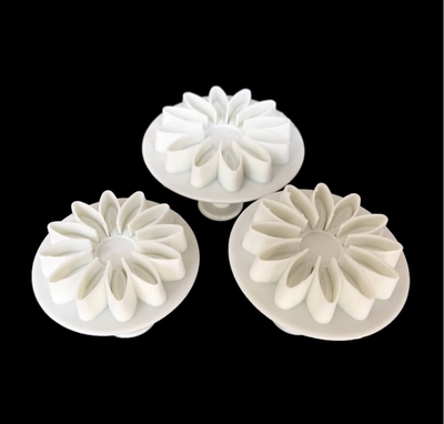 DIY蛋糕模 3pcs大号太阳花/大雏菊有弹簧 翻糖花压模切模饼干模