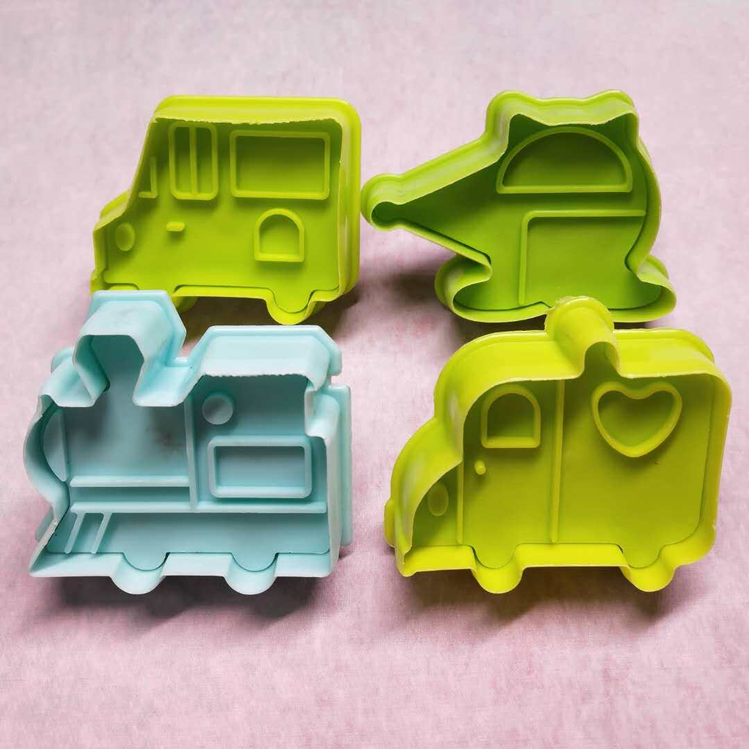 3D交通工具汽车飞机3D立体弹簧按压式饼干印压模 翻糖烘焙模具