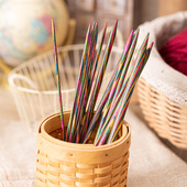 Knitpro印度进口编织毛衣针KP针15 20厘米棒针SYMFONIE彩色桦木针