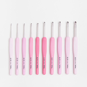 日本进口tulip广岛钩针TER TEL玫瑰粉色单支蕾丝钩针粗线钩针编织