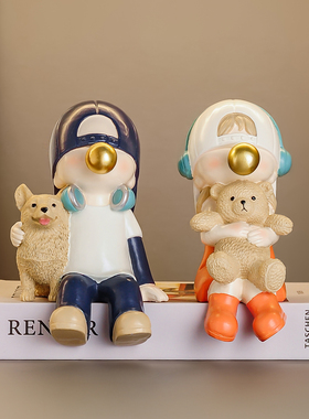 现代创意书桌卡通人物摆件书房