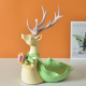 进门茶几装 饰品女孩鹿摆件门口玄关放钥匙托盘小收纳零食放糖果盘