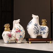 新中式 陶瓷马摆件客厅电视柜酒柜装 饰品办公室马上有钱乔迁礼物