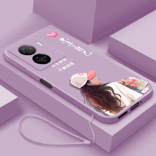 适用iQOOZ7手机壳新款iqooz7i液态硅胶软壳女款z7x镜头全包防摔高级iq00网红超薄保护套vivo个性创意骄傲女孩