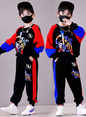 男童春秋款套装男孩新款韩版长袖卫衣儿童帅气运动服中大童酷帅款