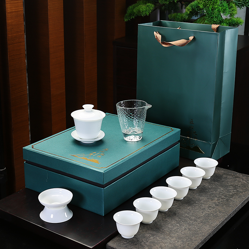 盖碗泡茶器茶碗德化白瓷套装 羊脂玉瓷 陶瓷功夫茶具礼盒logo定制|ruв категории посуда, чайный сервиз, кунг - Фу, чайный сервиз - от Buy2taobao.com для оказания профессиональной услуги покупки агента Taobao