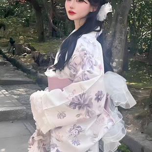 现货女出口尾货GRL分体式和服浴衣上衣+吊带裙 涤纶材质好穿甜美