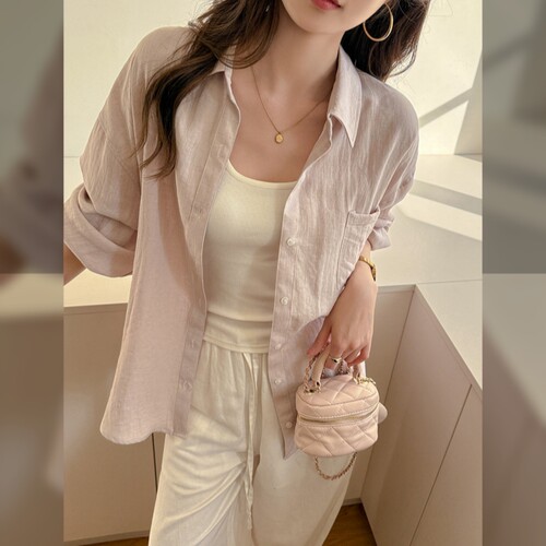 亚麻衬衫春夏季防晒衣服女士外套