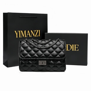 YIMANZI菱格链条包2024新款简约百搭单肩斜挎包小香风女士包包ins