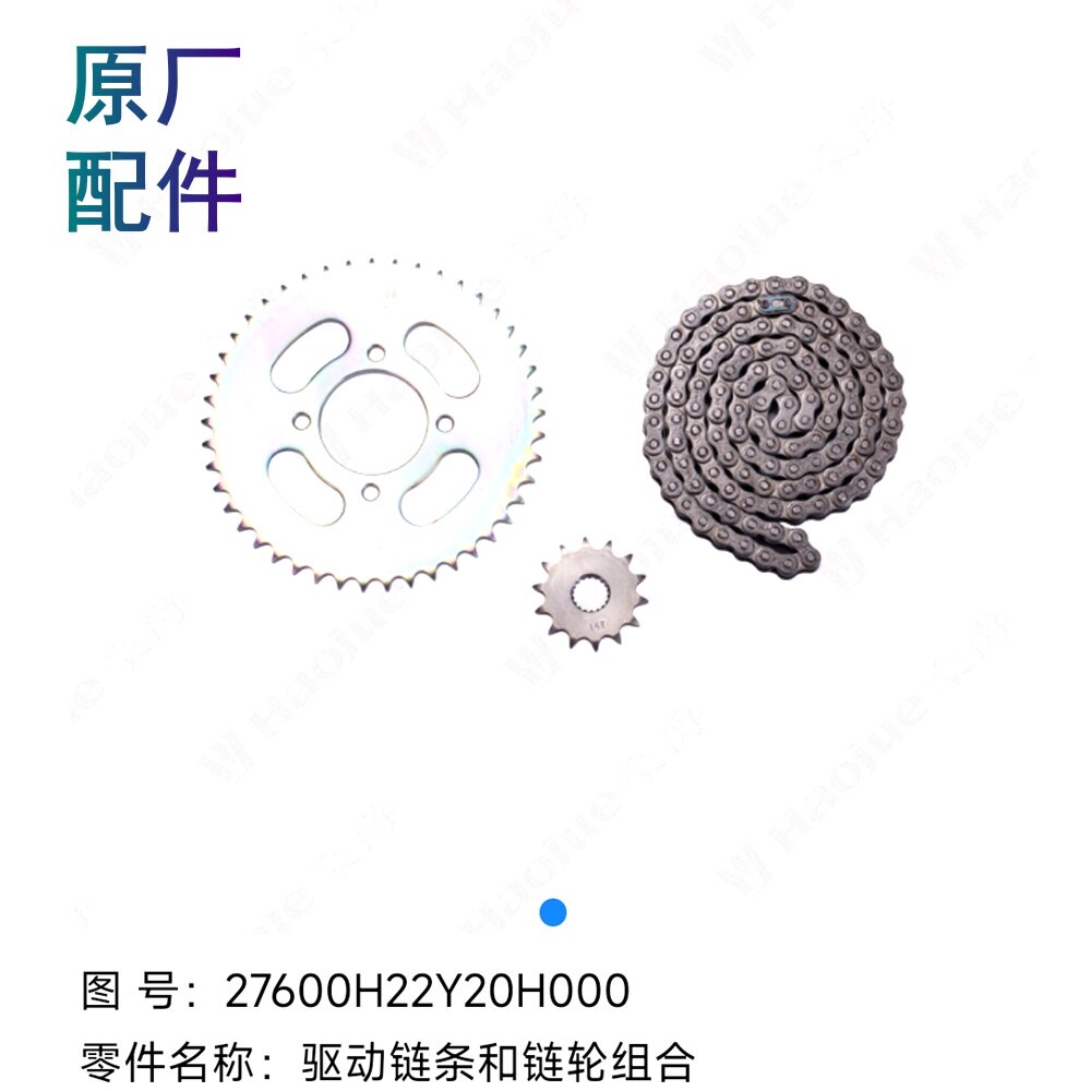 适用豪爵DR150 DR160S原厂套链HJ125-10/10A/10D三件套链 轮链条 - 实物图
