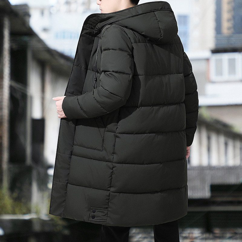 2025年冬季中长款加厚青年潮连帽棉服外套男MY9788-P70大码,男装棉衣,星座1703A-1