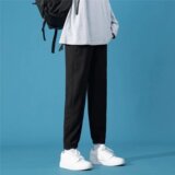 2025春秋新款休闲裤男韩版运动阔腿束脚裤华夫格卫裤潮牌K888-P25，男装休闲裤，星座1703A-1