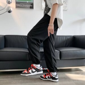 2025春季新款韩版华夫格休闲裤boy百搭潮流束脚长裤K23609-P28图片